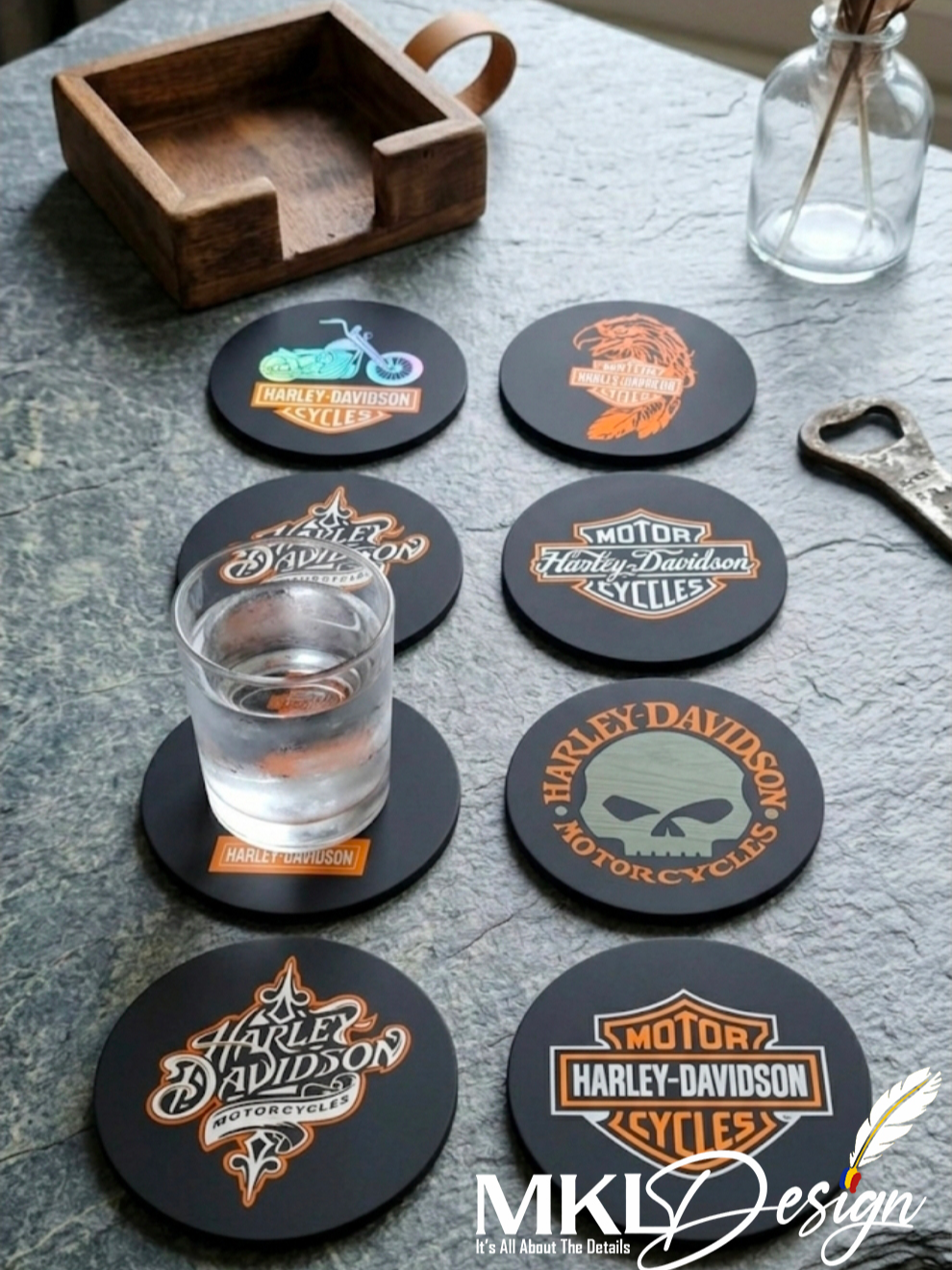 Harley Davidson coaster set
