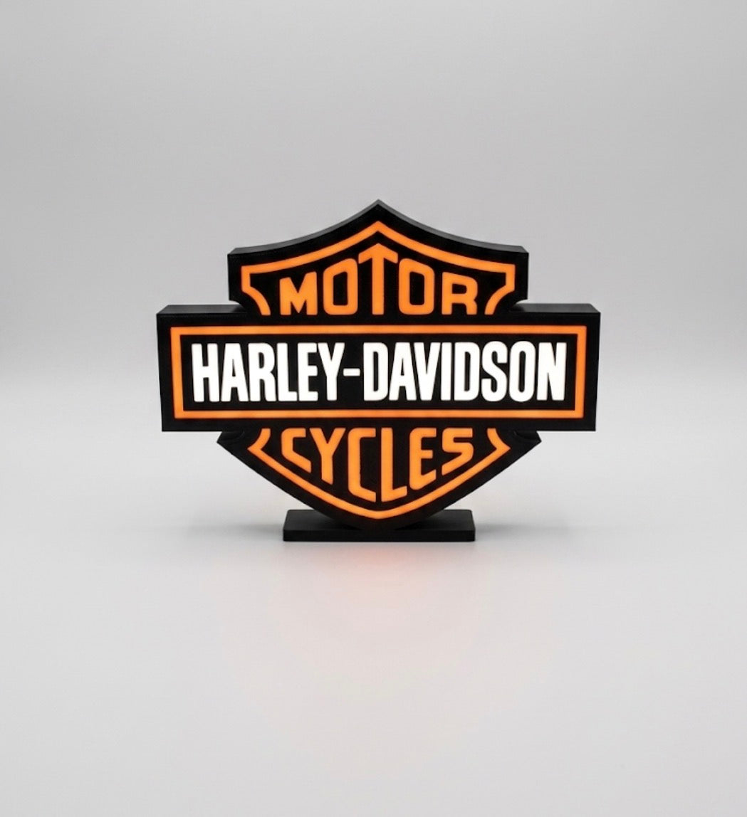 Custom 3-D printed Harley Davidson LED sign